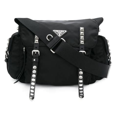 prada studded strap bag|prada nylon shoulder bag price.